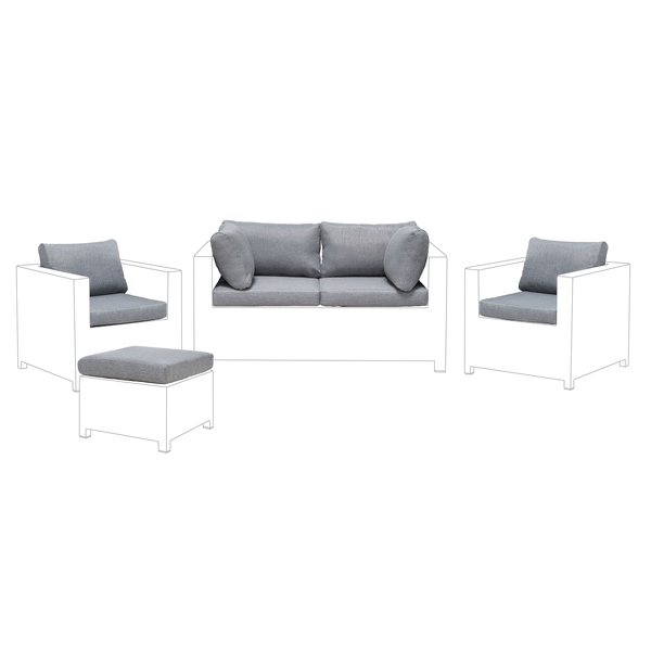 Outdoor Kissenbezug Set MILANO Grau
