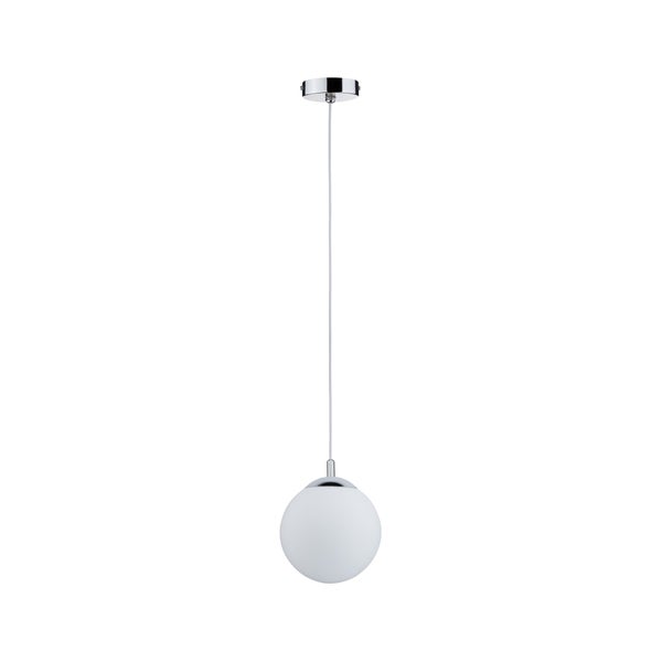 Pendelleuchte Globe IP44 E27 max. 20W Satin, Chrom dimmbar