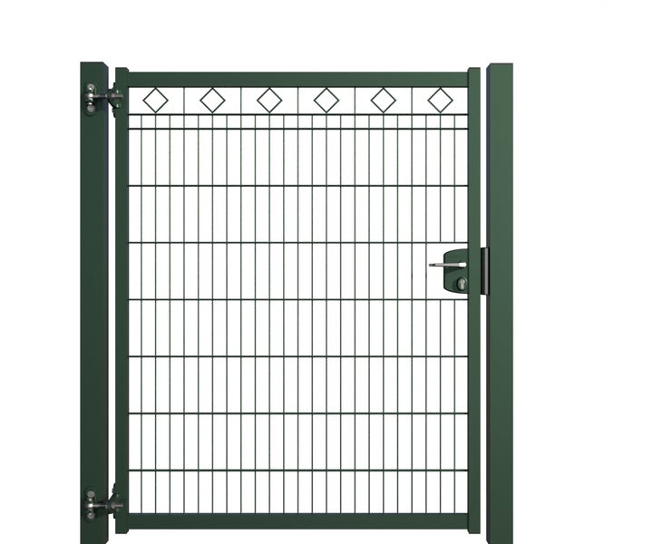 Gartentor aus Metallgitter mit Schloss