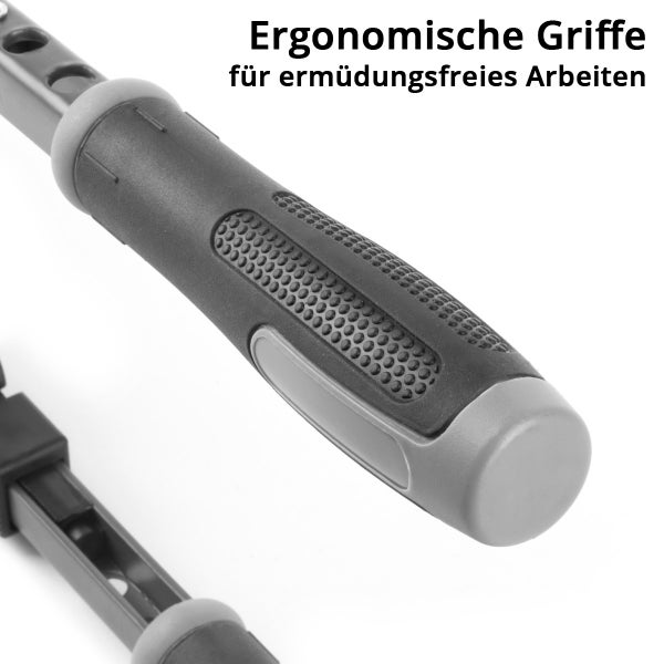 Ergonomischer Werkzeuggriff mit strukturierter Oberfläche für ermüdungsfreies Arbeiten.