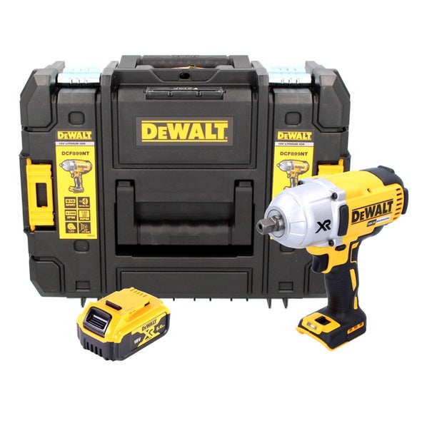 DeWalt Akku-Schlagschrauber 18 Volt mit bürstenlosem Motor, inklusive Akku und robustem Transportkoffer.