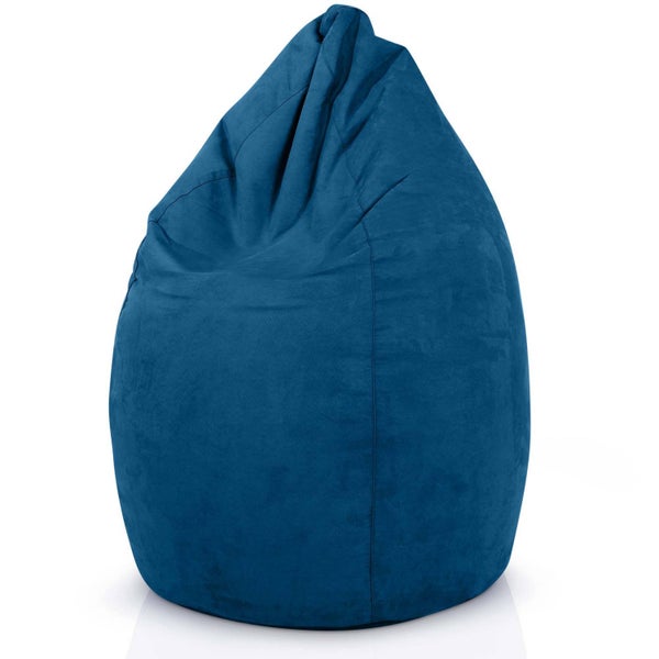 Green Bean Sitzsack mit Rückenlehne 60x60x90cm - Indoor Sitzkissen 220L Füllung Kuschelig Waschbar - Bean Bag Bodenkissen Lounge Chair Sitzhocker - Blau