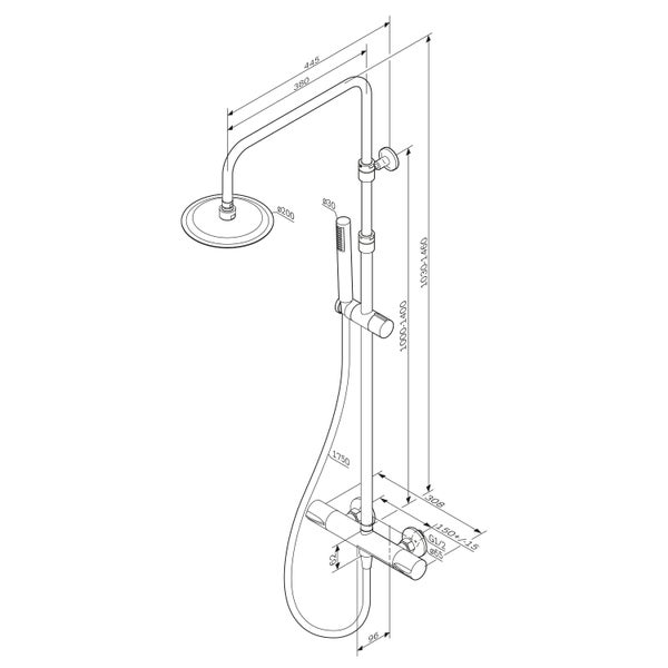AM.PM Duschsäule inkl. Thermostat F07PA400 Spike