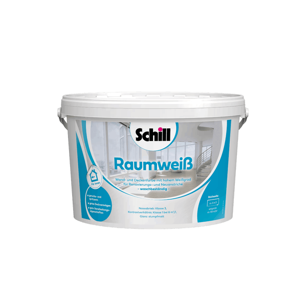 Schill Raumweiß Wand- und Deckenfarbe für Renovierung und Neuanstrich in einem Eimer