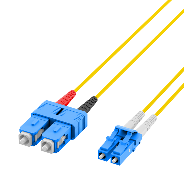 Glasfaserkabel mit blauem Stecker