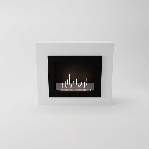 GLOW FIRE Ethanol Kamin 'Alta ' | Ethanolofen in weiss mit 3 Std. Brenndauer und 2 KW Heizleistung | BxHxT: 114,2x98,5x29,8 cm