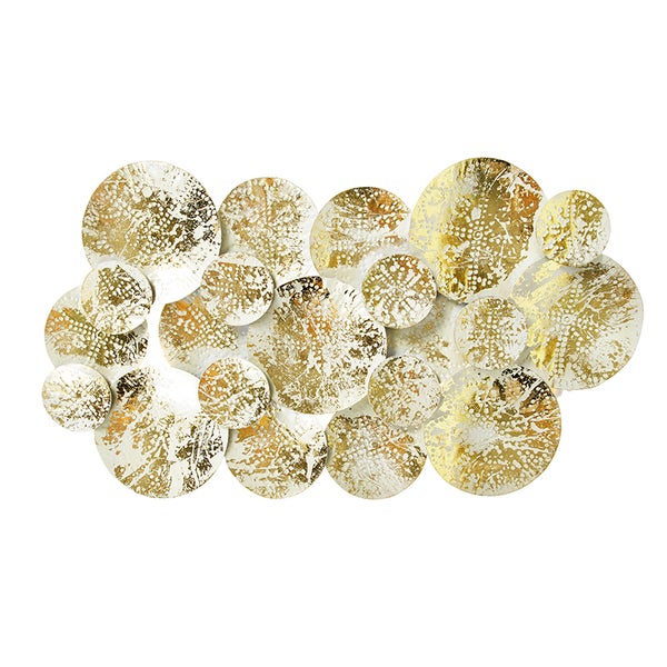 Wanddekoration mit kreisförmigen Elementen aus Metall