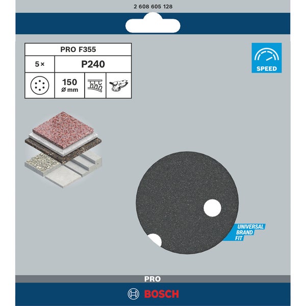 Bosch PRO F355 Schleifblatt 150 mm 240 - 2608605128