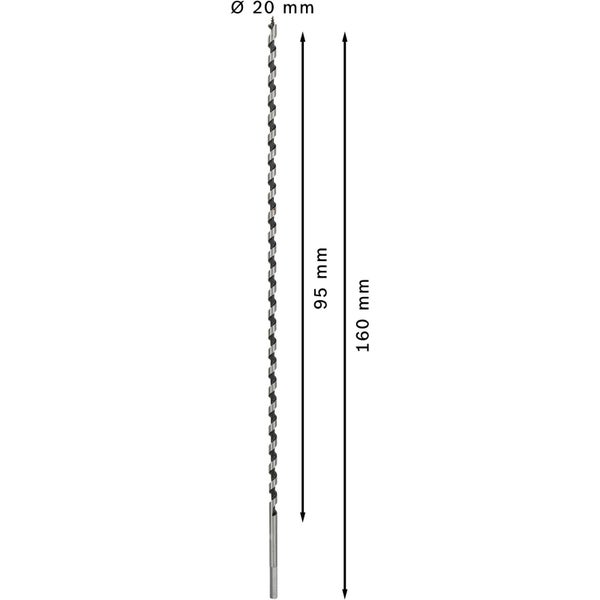 Holzbohrer mit 20 Millimeter Durchmesser und 160 Millimeter Länge