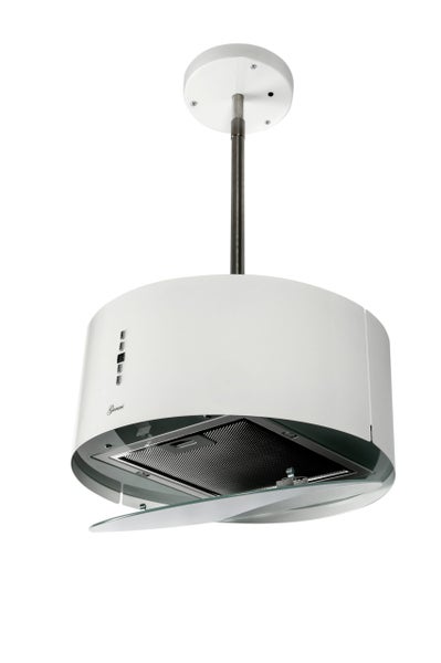 Inselhaube Gurari rund mit Fettfilter und LED Beleuchtung als Deckenhaube