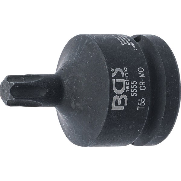 BGS Kraft-Bit-Einsatz Antrieb Innenvierkant 20 mm (3/4) T-Profil (für Torx) T55 - 5555