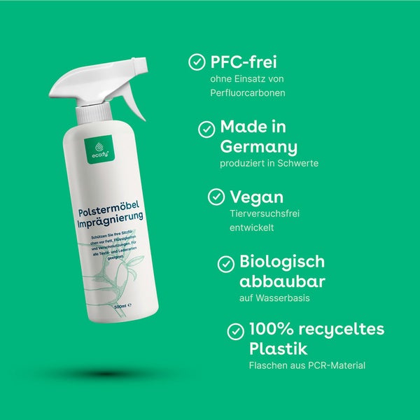 eco:fy Polstermöbel-Imprägnierspray • Möbel-Schutz gegen Flecken und Schmutz
