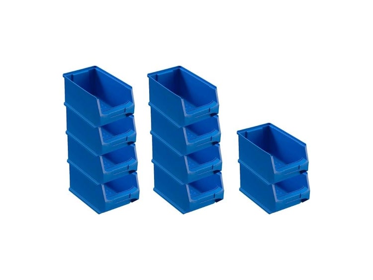 PROREGAL SparSet 10x Blaue Sichtlagerbox 3.0 HxBxT 12,5 x 14,5 x 23,5 cm 2,8 Liter Sichtlagerbehälter