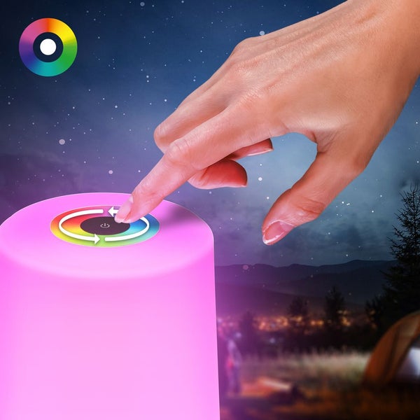LED Tischlampe Akku LED Tischleuchte Dimmbar Kabellos Touch Terrasse RGB+W