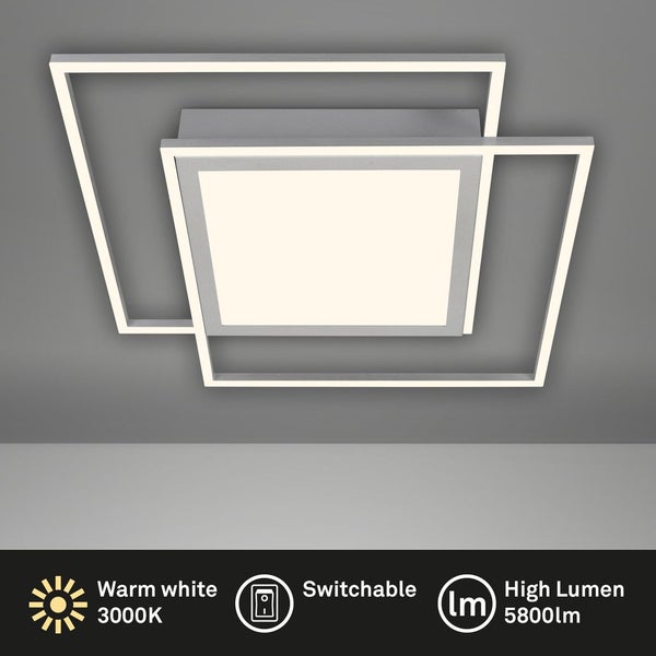 LED Deckenleuchte Deckenlampe getrennt schaltbar 51W chrom matt Briloner