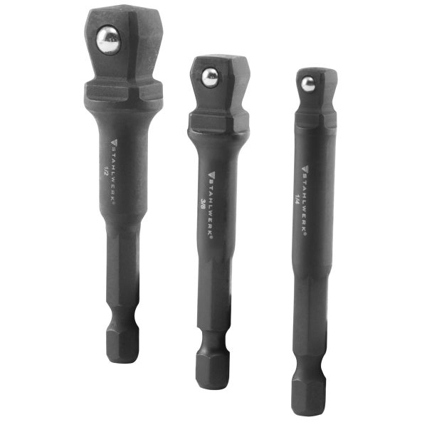 STAHLWERK Steckschlüssel-Adapter-Set 3-teilig aus Chrom-Molybdän