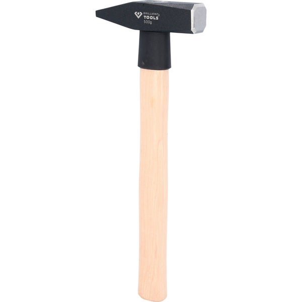 BRILLIANT TOOLS Schlosserhammer mit Hickory-Stiel 500 g - BT073050