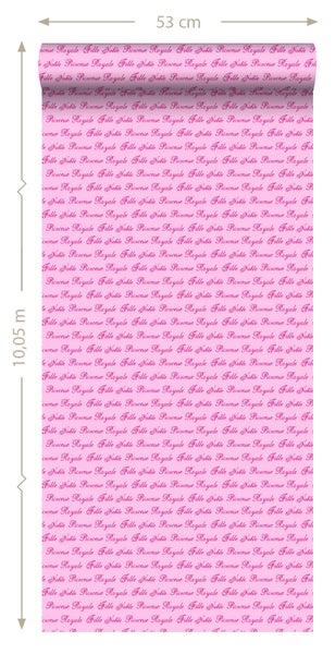 Tapete mit dem Aufdruck Prinzessin Royale und Edelfräulein, 53 cm breit und 10,05 m lang