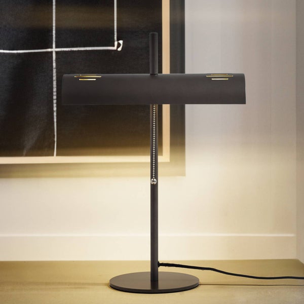 Lucande Tischlampe Nysira (Modern) in Schwarz aus Metall (2 flammig, E27) - Tischleuchte Schreibtischlampe Nachttischlampe Wohnzimmerleuchte
