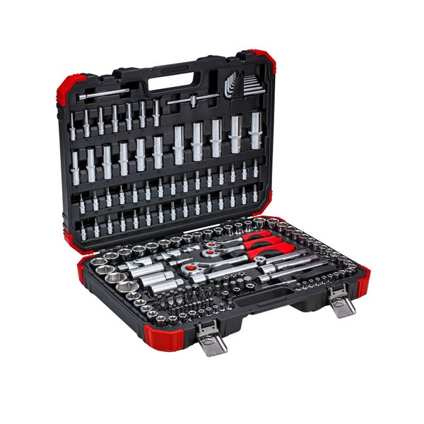 GEDORE red Steckschlüssel-Satz 172 teilig 1/4, 5/16, 3/8 & 1/2 mit Umschaltknarre, Steckschlüssel und Bitsatz mit 3 Ratschen inkl. Zubehör - R45603172