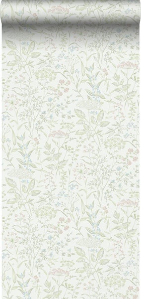 Borastapeter Tapete Feldblumen Grün - 53 cm x 11.2 m - 660128