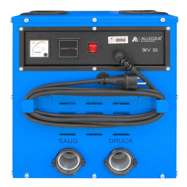 Allegra SKV S5 Bautrockner mit Anzeigeinstrumenten, Kabel und Anschlüssen für Saug- und Druckschläuche