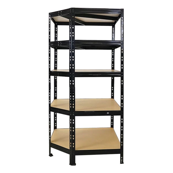 PROREGAL Eckregal Tiger Schwarz HxBxT 180x90x60 cm Fachlast 175kg
