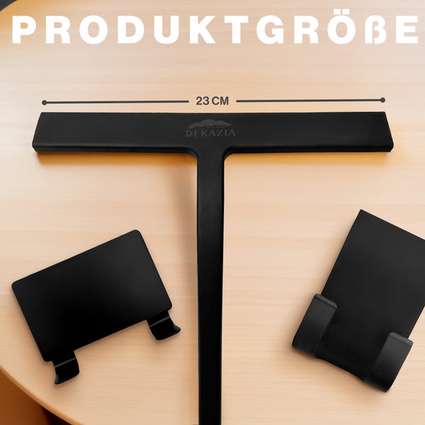 DEKAZIA® Duschabzieher schwarz | Abzieher Dusche Duschabzieher Silikon Duschabzieher mit Halterung Duschwand Abzieher Duschkabinenabzieher Flitsche Dusche Wasserabzieher Dusche Squeegee Duschwischer