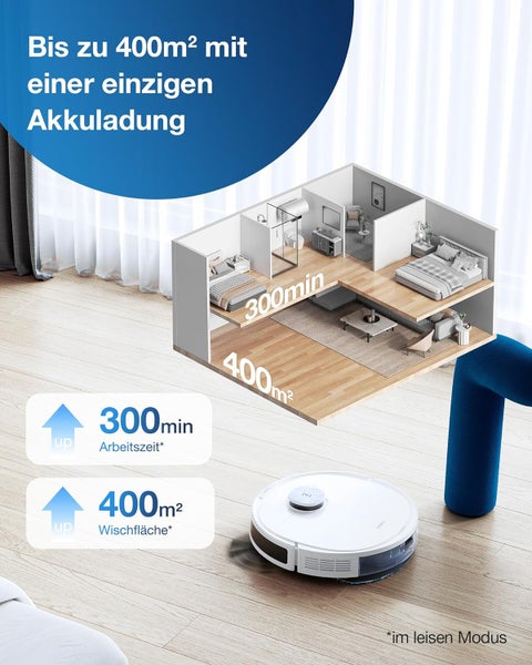 Nass-Trocken-Saugroboter ECOVACS DEEBOT N10 Plus, 4300PA, LiDAR Navigation, Absaugstation