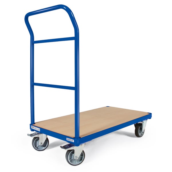 Plattformwagen mit Holzplatte und Griff