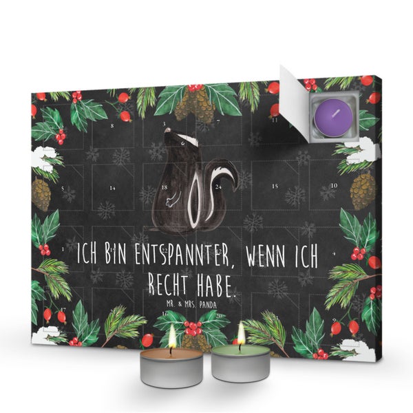 Mr. & Mrs. Panda Duftkerzen Adventskalender Stinktier Sitzen - Schwarz