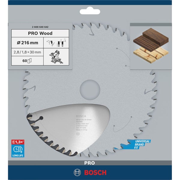 Bosch Kreissägeblatt Pro Wood, 216 Millimeter Durchmesser