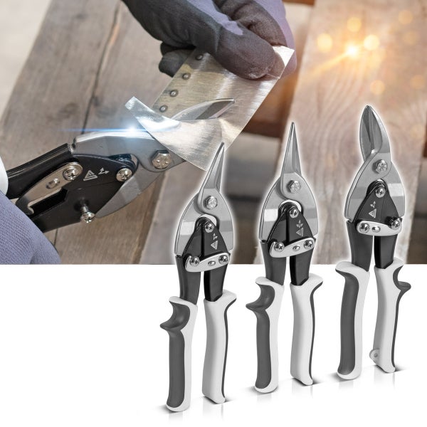 Blechschere 3er Set gerader, linker und rechter Schnitt Metallschere