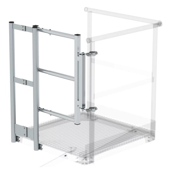 Metallschutztür für einen Arbeitsbereich mit Gitterboden