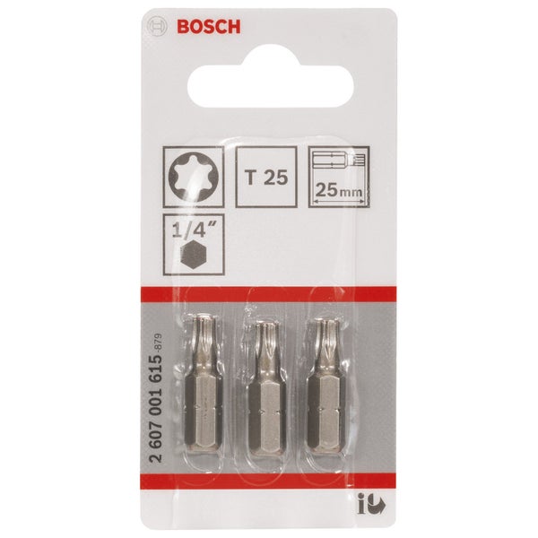 Bosch 3x Schrauberbit Extra-Hart, T25, 25 mm - 2607001615