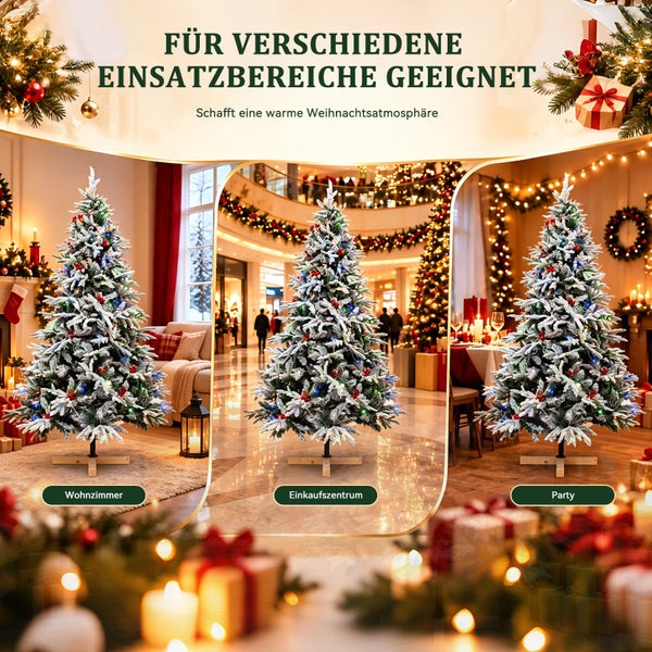 Künstlicher Weihnachtsbaum mit Schneeoptik, geeignet für Wohnzimmer, Einkaufszentrum oder Partydekoration für eine weihnachtliche Atmosphäre.
