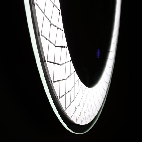 70cm runder Spiegel mit Touch Sensor und LED-beleuchteter Dekoration
