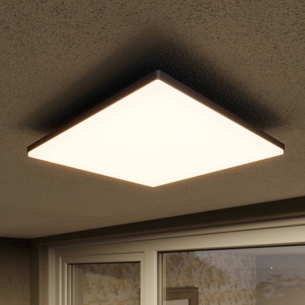 Lucande LED Deckenleuchten Henni (Modern) in Alu (1 flammig, ) - Außenleuchte für Garten Terasse Balkon & Haus Deckenleuchte