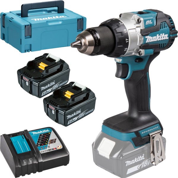 Makita Akku-Bohrschrauber Set mit zwei Akkus, Ladegerät und Werkzeugkoffer