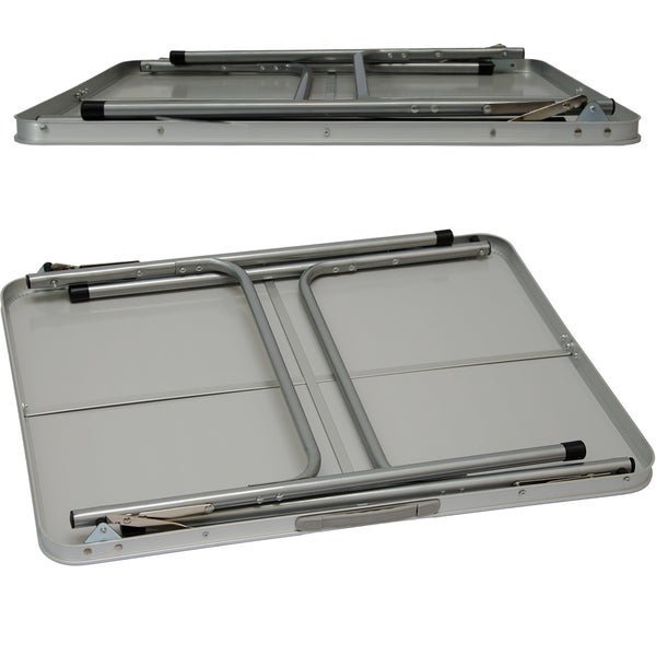 AMANKA klappbarer Campingtisch 80x60x67 cm Leichtgewicht Klapptisch Reisetisch im Kofferformat Hell Grau