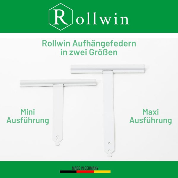 Rollwin 10x Rolladen Aufhängefeder MINI - 15 cm Rolladenhalterungen Mini Rolladenaufhängung Stahlfeder Befestigungsfeder Stahlbandaufhänger Rolladen Federn Aufhängung Mini Aufhänger für Rolladen