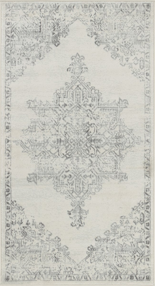 Vintage Orientalischer Teppich - Weiß/Grau - 80x150cm - CEREN