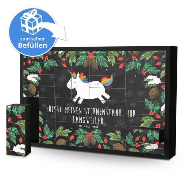 Mr. & Mrs. Panda Befüllbarer Adventskalender Einhorn Happy - Schwarz