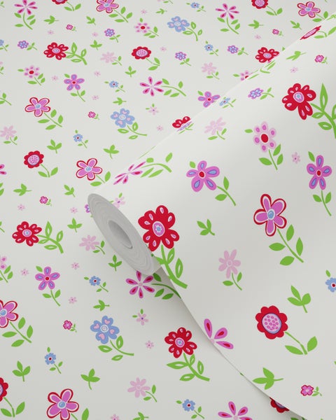 Tapetenrolle mit floralem Muster