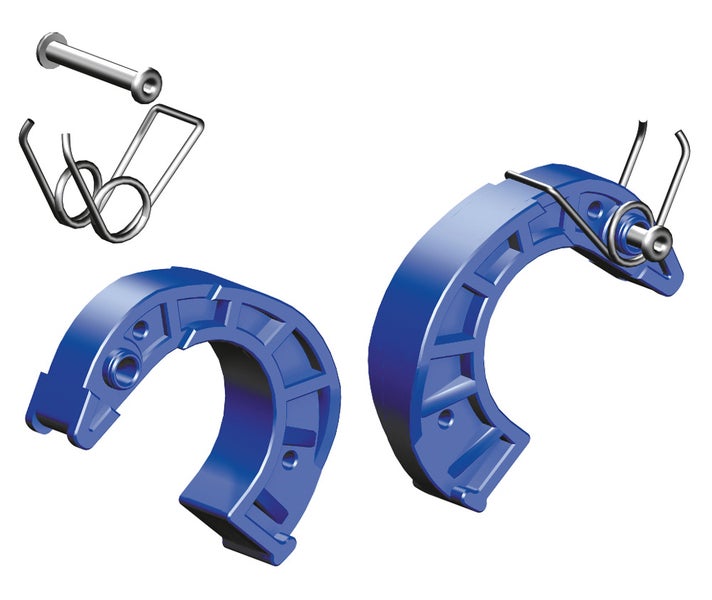 Blaues Kupplungsbacken Set mit Stift und Feder