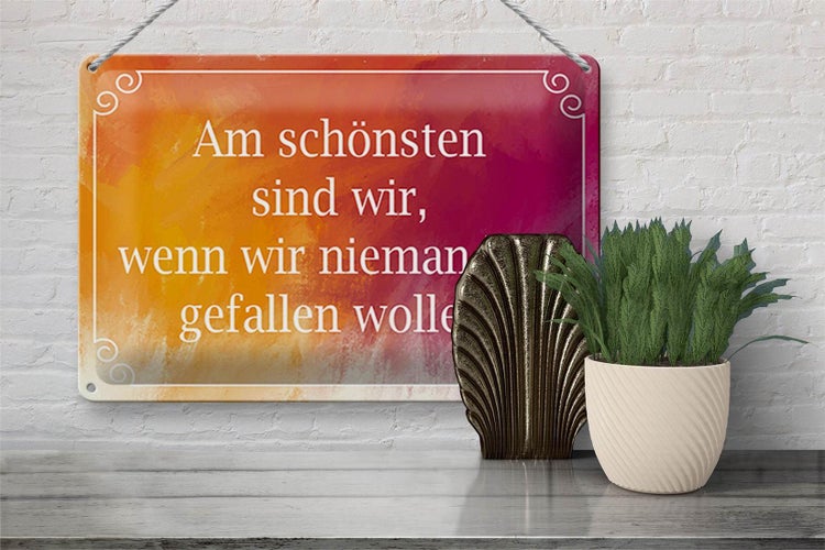 Blechschild Spruch 30x20cm am schönsten sind wir wenn wir