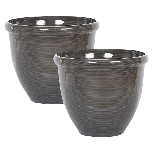 Set mit 2 Blumentöpfen TESALIA 44 cm Braun