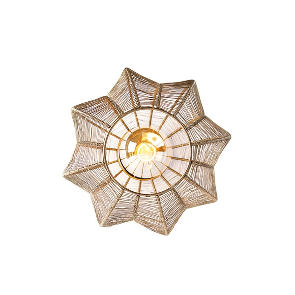 Sternförmige Pendelleuchte mit Metalldraht