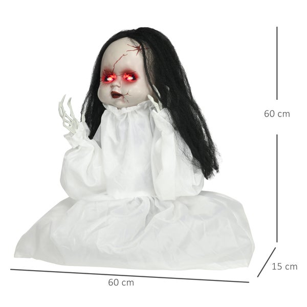 HOMCOM Halloween Dekoration, 60L x 15B x 60Hcm, Polyester, Weiß
