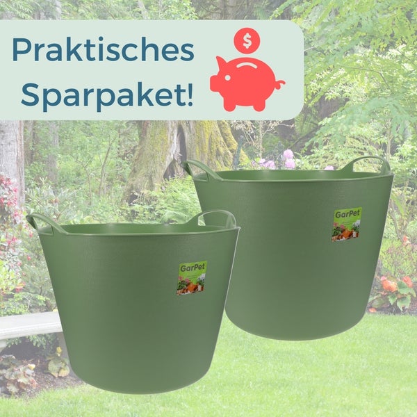 Zwei grüne Garteneimer als praktisches Sparpaket